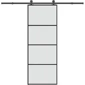 vidaXL Schiebetür mit Beschlag 76x205 cm ESG-Glas & Aluminium