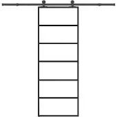 vidaXL Schiebetür mit Beschlag 76x205 cm ESG-Glas & Aluminium