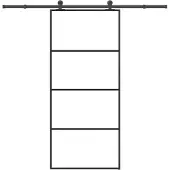vidaXL Schiebetür mit Beschlag 90x205 cm ESG-Glas & Aluminium