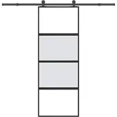 vidaXL Schiebetür mit Beschlag 76x205 cm Hartglas & Aluminium