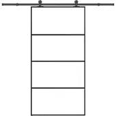 vidaXL Schiebetür mit Beschlag 102,5x205 cm ESG-Glas & Aluminium