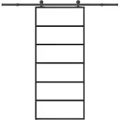 vidaXL Schiebetür mit Beschlag 90x205 cm ESG-Glas & Aluminium