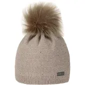 Maximo Bommelmütze , Jungen, Gr. 51, braun, Feinstrick, Materialmix, unifarben, Mützen Bommelmütze, mit Glitzersteinen für Mädchen