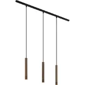QAZQA Modernes Schienensystem mit 3 Pendelleuchten Bronze 1-phasig - Slimline Keno