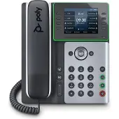 Poly Edge E350 IP Telefon und PoE-fähig, IP-Telefon, Schwarz, Kabelgebundenes Mobilteil, 8 Zeilen, IPS, 8,89 cm (3.5")