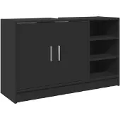 vidaXL Waschbeckenunterschrank Schwarz 90x29x55 cm Holzwerkstoff