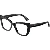Dolce&Gabbana Damen DG3308 501 Rahmen von BRILLEN Acetat Schwarz Transparent Cat Eye Normal