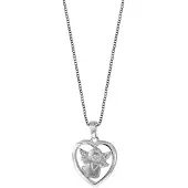 Trendor 79046 Silber-Collier Herz mit Engel Anhänger Halskette