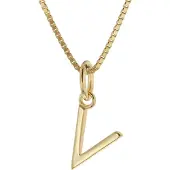 Trendor 15255-V Damen-Kette mit Buchstabe V Anhänger Gold auf Silber 925