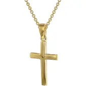 Trendor 39438 Kreuz-Anhänger Gold 333 mit goldplattierter Silberkette
