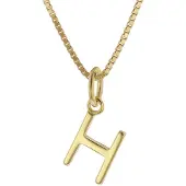 Trendor 15255-H Damen-Kette mit Buchstabe H Anhänger Gold auf Silber 925