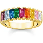 Thomas Sabo TR2404-996-7 Damen-Ring Goldfarben Bunte Steine