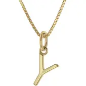 Trendor 15255-Y Damen-Kette mit Buchstabe Y Anhänger Gold auf Silber 925