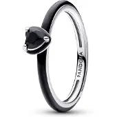 Pandora 193088C01 Damenring Silber Schwarzes Chakra Herz