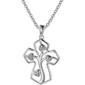 Trendor 08820 Halskette mit Anhänger Silber 925 Kreuz mit Lebensbaum