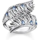 Thomas Sabo TR2409-644-1 Damen-Ring Phönix-Flügel Blaue Steine