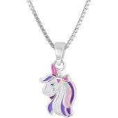 Trendor 41696 Kinder-Halskette Einhorn Silber 925 Collier