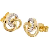 Trendor 68439 Damen-Ohrringe Gold 333/8K Zweifarbige Ohrstecker