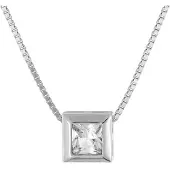 Trendor 51655-01 Damen-Halskette 925 Silber mit weißem Zirkonia-Anhänger