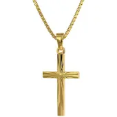 Trendor 75438 Kreuz-Anhänger Gold 750 / 18K mit goldplattierter Kette