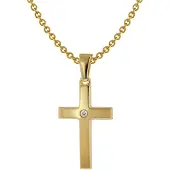 Trendor 75426 Kreuz-Anhänger Gold 333 / 8 Karat mit vergoldeter Halskette