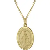 Trendor 39038 Milagrosa Anhänger 333 Gold 18 mm + vergoldete Silberkette