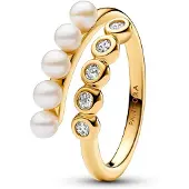 Pandora 163146C01 Damenring Süßwasser-Zuchtperlen & Steine Goldfarben