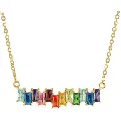 Trendor 41671 Damen-Kette 925 Silber Vergoldet Zirkonia Collier