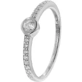 Trendor 41326 Ring für Damen Weißgold 333 mit Zirkonia