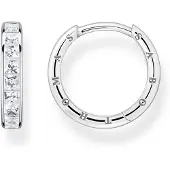 Thomas Sabo CR668-051-14 Damen-Ohrringe Creolen Silber Weiße Steine Pavé