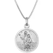Trendor 41465 Halskette mit Erzengel Raphael Anhänger Ø 16 mm 925 Silber