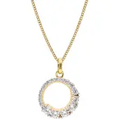 Trendor 68386 Damen Zirkonia-Anhänger Gold 333/8kt an vergoldeter Silberkette