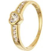 Trendor 68406 Damenring Herz Zirkonias Gold 333/8K