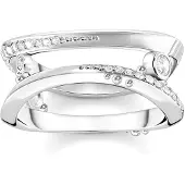Thomas Sabo TR2382-051-14 Damen-Silberring Welle mit Weißen Steinen