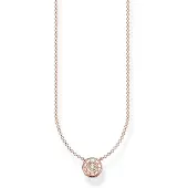 Thomas Sabo KE1881-416-14-45v Damen-Kette Kreis mit Weißem Stein Roségoldfarben