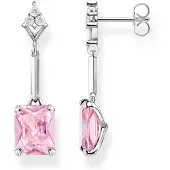 Thomas Sabo H2177-051-9 Silber-Ohrhänger für Damen Pinkfarbener Stein
