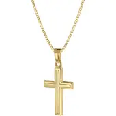 Trendor 68420 Kreuz-Anhänger Gold 333 mit goldplattierter Silberkette