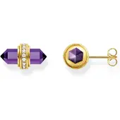Thomas Sabo H2281-414-13 Damen-Ohrringe mit violettem Kristall Goldfarben