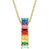 Trendor 41670 Damen-Halskette 925 Silber Vergoldet Zirkonia Collier
