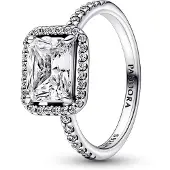 Pandora 192391C01 Damen-Ring Silber Rechteckiger Funkelnder Heiligenschein
