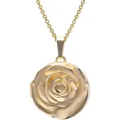 Trendor 15068 Halskette mit Rosen-Medaillon Gold auf Silber 925