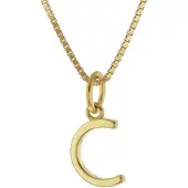 Trendor 15255-C Damen-Kette mit Buchstabe C Anhänger Gold auf Silber 925