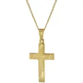 Trendor 41906 Halskette mit Kreuzanhänger Gold 333/8K Kreuz 21 mm