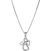Trendor 75055 Damen-Halskette mit Herz-Engel 925 Silber mit Zirkonias