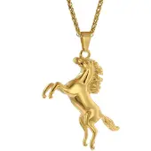 Trendor 75886 Herren-Halskette Pferd Gold auf Edelstahl
