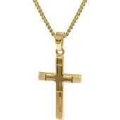 Trendor 35751 Kreuz-Anhänger Gold 333 mit goldplattierter Halskette