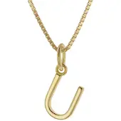 Trendor 15255-U Damen-Kette mit Buchstabe U Anhänger Gold auf Silber 925