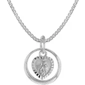Trendor 39577 Taufkette 925 Silber Taufring mit Engelherz