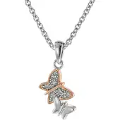 Trendor 08806 Schmetterlinge Anhänger mit Mädchen-Halskette Silber 925