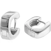 Trendor 08765 Damen Ohrringe Silber 925 Klapp-Creolen 15 mm